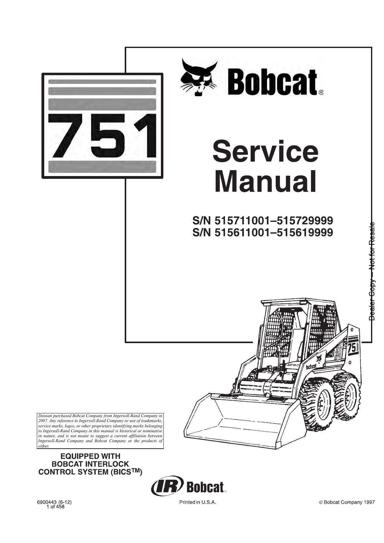 751 Loader Service Manual Bobcat 3